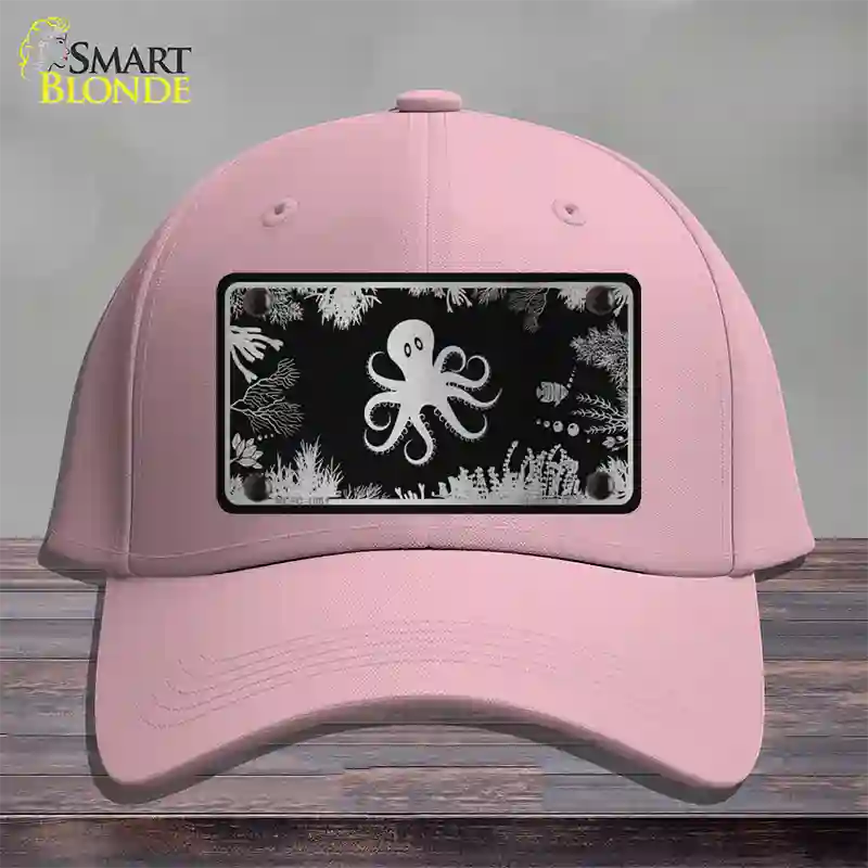 Octopus Black Brushed Chrome Novelty License Plate Hat Cotton / Pink