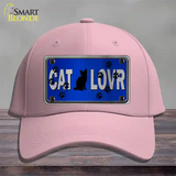 Cat Lover Blue Brushed Chrome Novelty License Plate Hat Tag Cotton / Pink