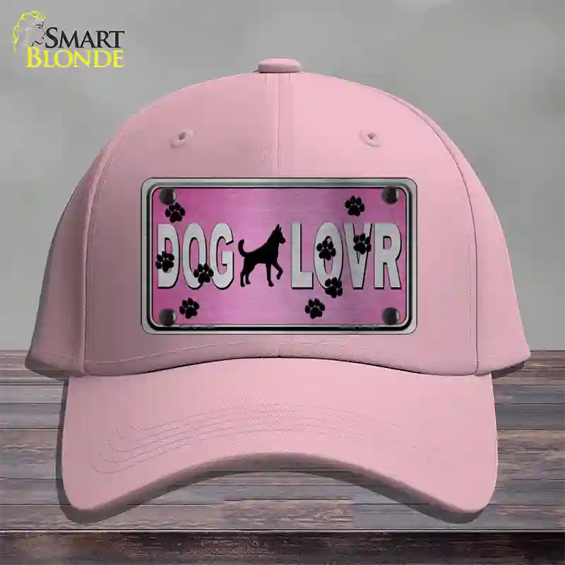 Dog Lover Pink Brushed Chrome Novelty License Plate Hat Tag Cotton / Pink