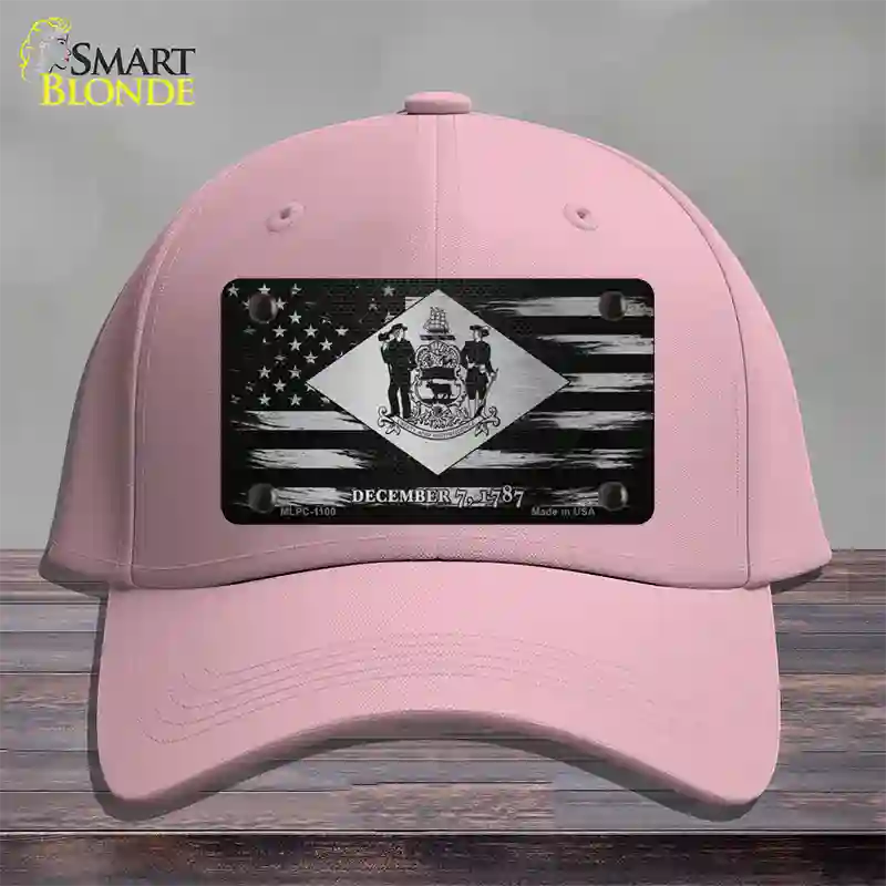 Delaware Carbon Fiber Novelty License Plate Hat Cotton / Pink