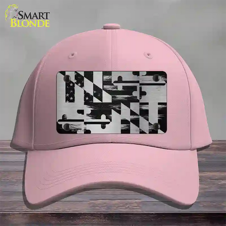 Maryland Carbon Fiber Novelty License Plate Hat Cotton / Pink