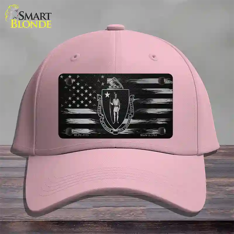 Massachusetts Carbon Fiber Novelty License Plate Hat Cotton / Pink