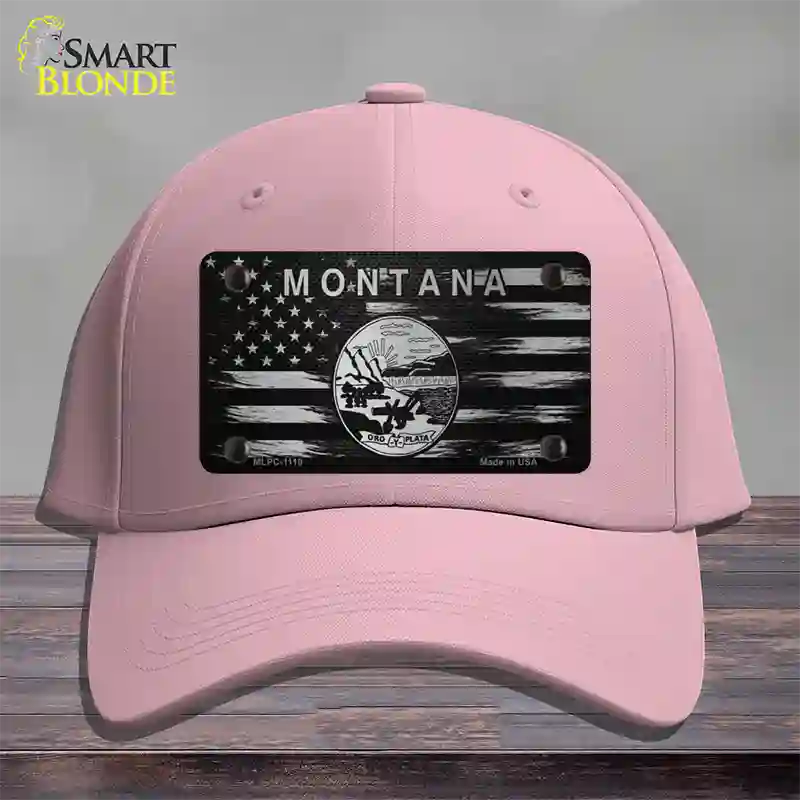 Montana Carbon Fiber Novelty License Plate Hat Cotton / Pink