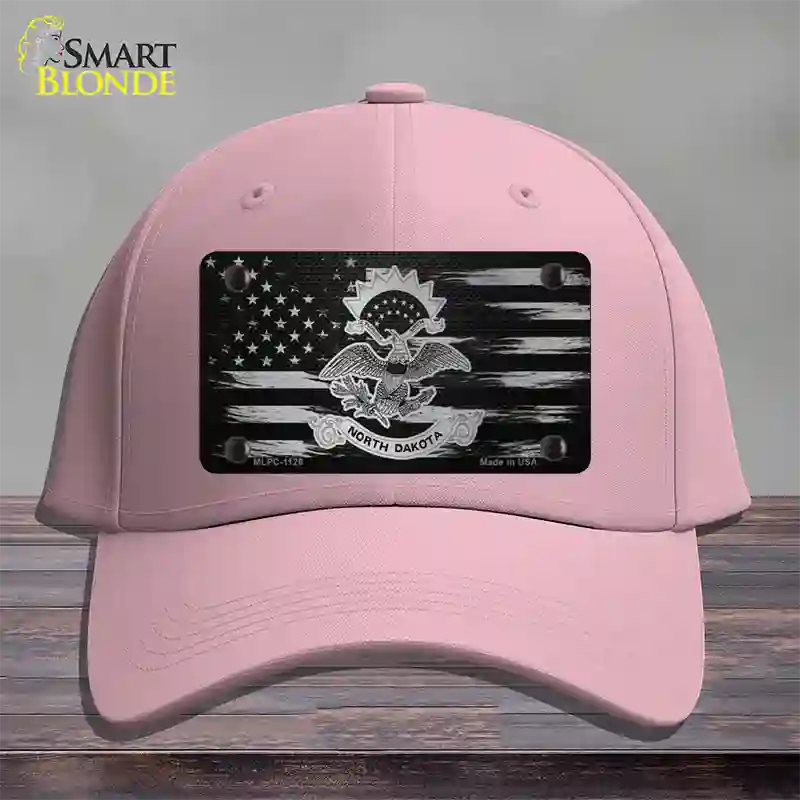 North Dakota Carbon Fiber Novelty License Plate Hat Cotton / Pink