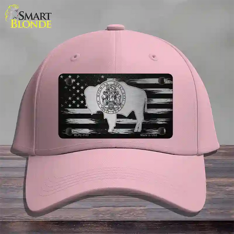 Wyoming Carbon Fiber Novelty License Plate Hat Cotton / Pink