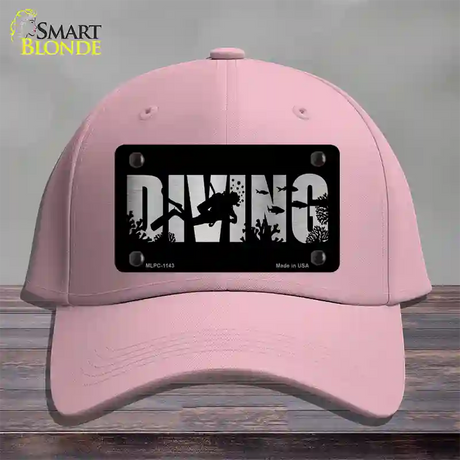 Diving Brushed Chrome Novelty License Plate Hat Cotton / Pink