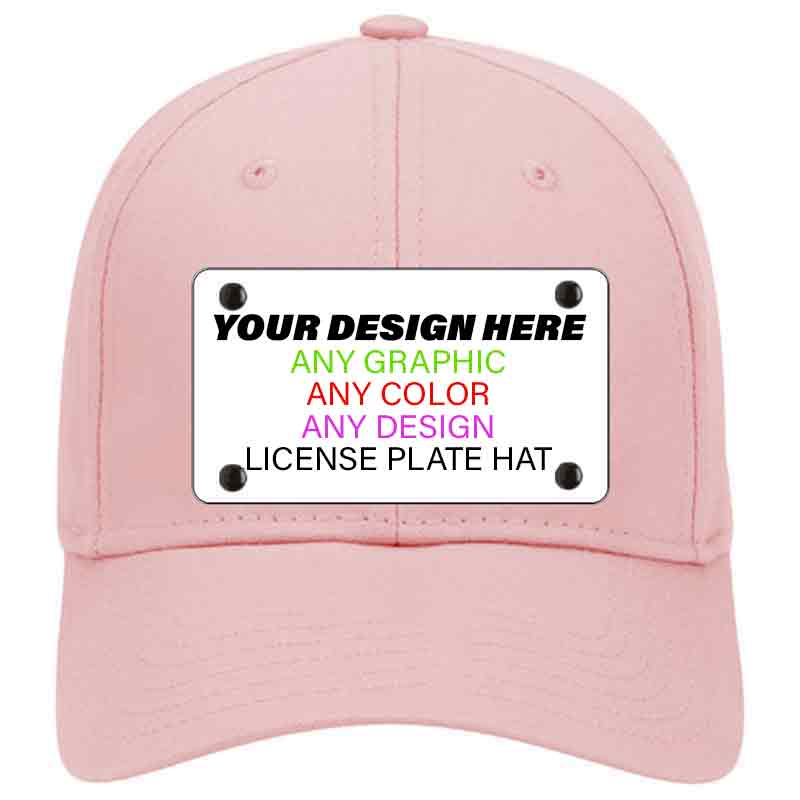 Pink Cotton Mounted License Plate Hat