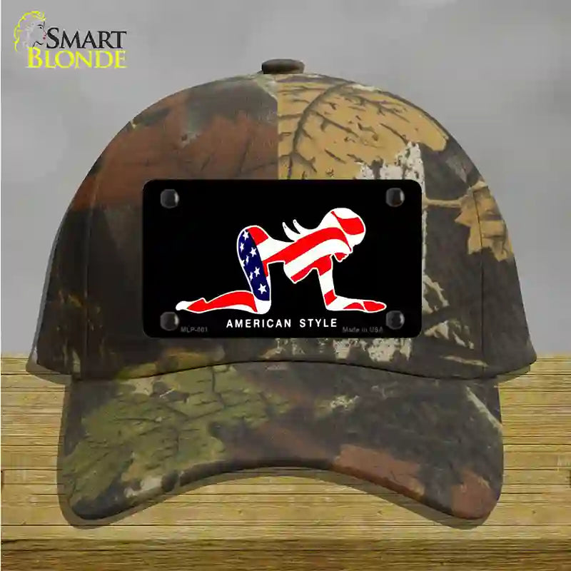 American Style Sexy Flag Pose Novelty License Plate Hat Cotton / Camoflauge