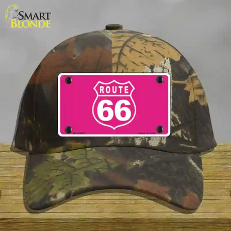 US Route 66 Pink Novelty License Plate Hat Cotton / Camoflauge