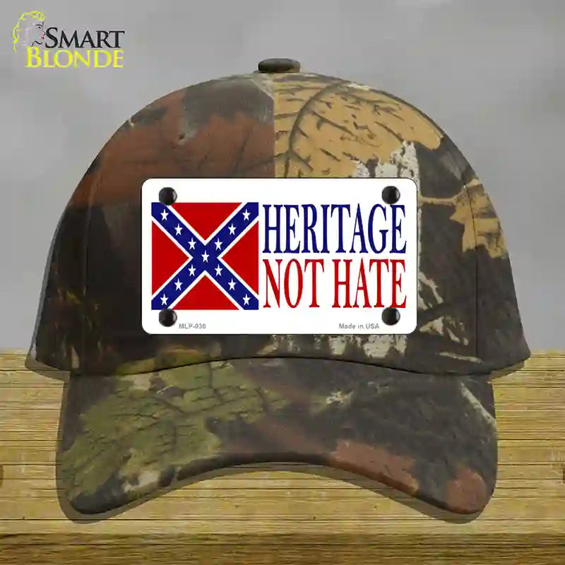 Heritage Not Hate Flag Novelty License Plate Hat Cotton / Camoflauge