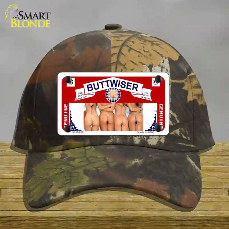 Buttwiser Beer Girls Novelty License Plate Hat Cotton / Camoflauge