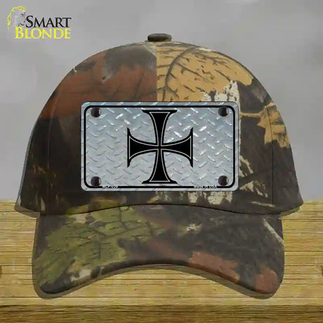 Maltese Cross Novelty License Plate Hat Cotton / Camoflauge