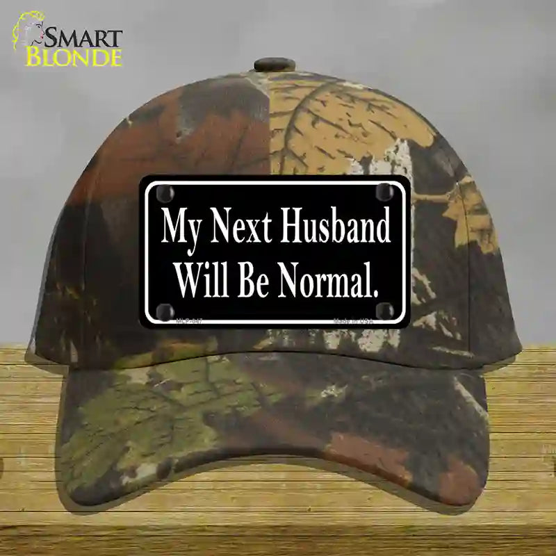 My Next Husband Novelty License Plate Hat Cotton / Camoflauge