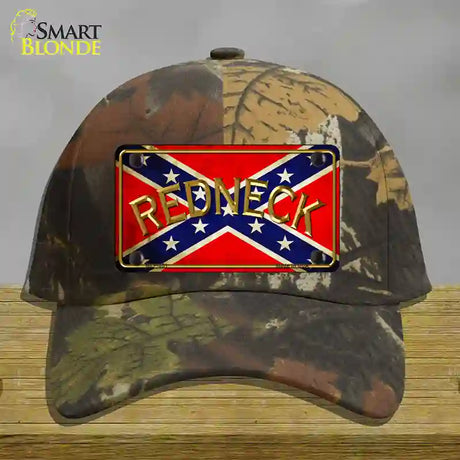 Redneck Confederate Flag Novelty License Plate Hat Cotton / Camoflauge