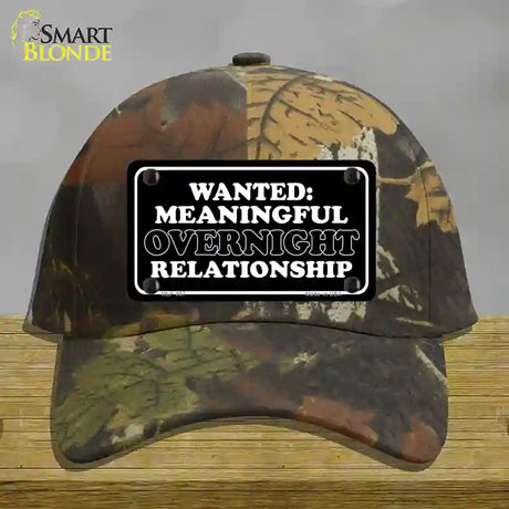 Wanted Meaningful Overnight Relationship Novelty License Plate Hat Cotton / Camoflauge