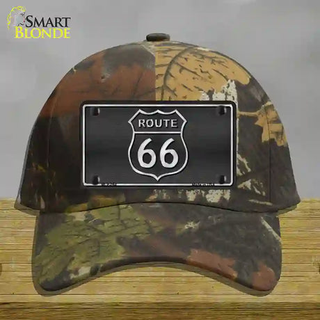 Route 66 Shield Black Novelty License Plate Hat Cotton / Camoflauge