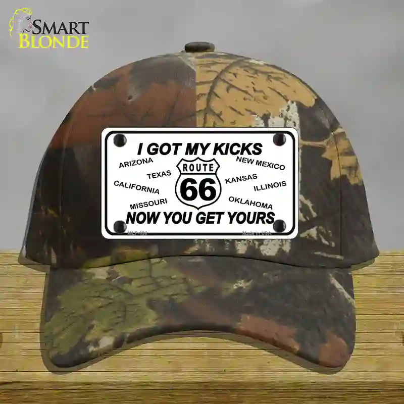 I Got My Kicks Novelty License Plate Hat Cotton / Camoflauge