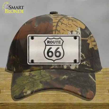 Route 66 Shield White Novelty License Plate Hat Cotton / Camoflauge