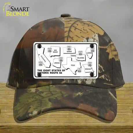 Route 66 Historic States Novelty License Plate Hat Cotton / Camoflauge