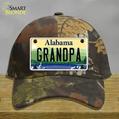 Grandpa Alabama Novelty License Plate Hat Cotton / Camoflauge