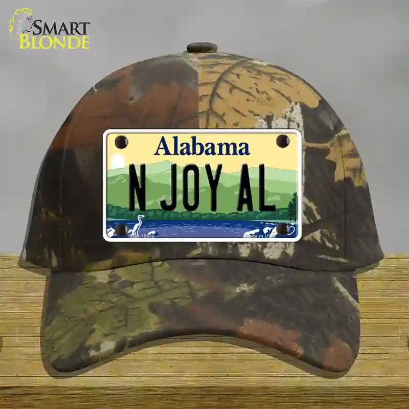 N Joy AL Alabama Novelty License Plate Hat Cotton / Camoflauge