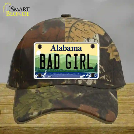 Bad Girl Alabama Novelty License Plate Hat Cotton / Camoflauge