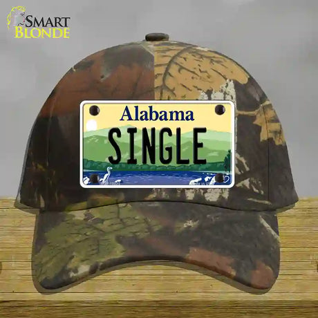 Single Alabama Novelty License Plate Hat Cotton / Camoflauge