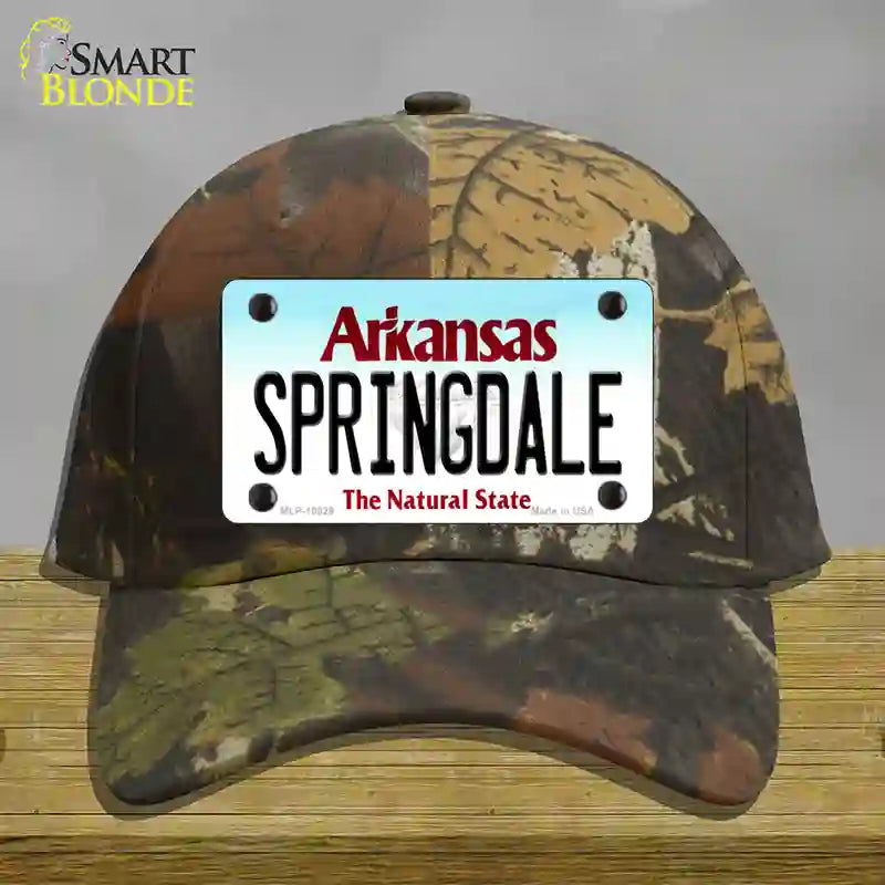 Springdale Arkansas Novelty License Plate Hat Cotton / Camoflauge