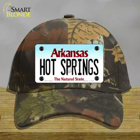 Hot Springs Arkansas Novelty License Plate Hat Cotton / Camoflauge