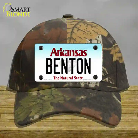 Benton Arkansas Novelty License Plate Hat Cotton / Camoflauge