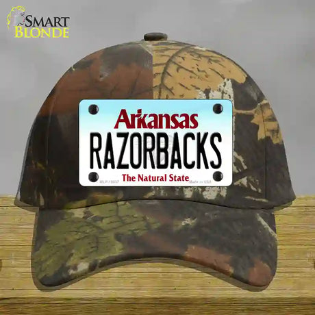 Razorbacks Arkansas Novelty License Plate Hat Cotton / Camoflauge