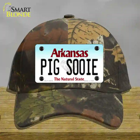 Pig Sooie Arkansas Novelty License Plate Hat Cotton / Camoflauge