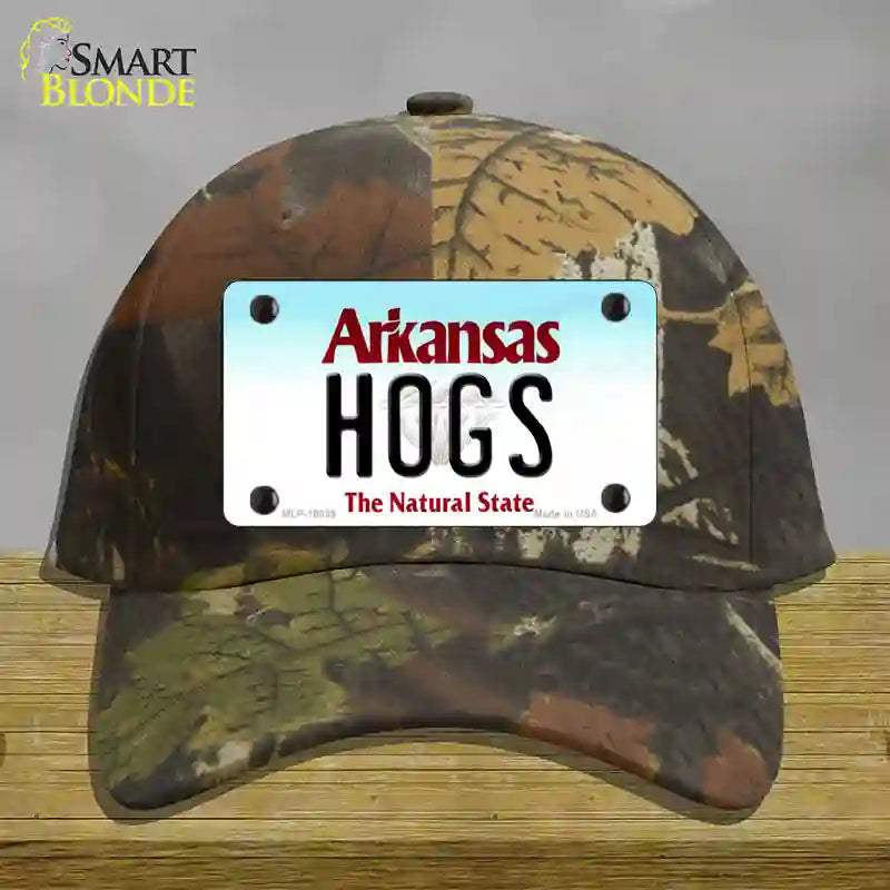 Hogs Arkansas Novelty License Plate Hat Cotton / Camoflauge