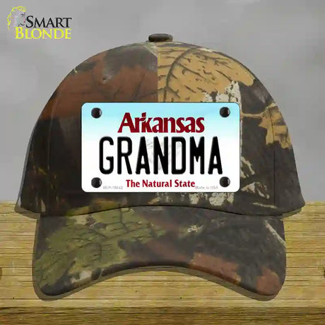 Grandma Arkansas Novelty License Plate Hat Cotton / Camoflauge