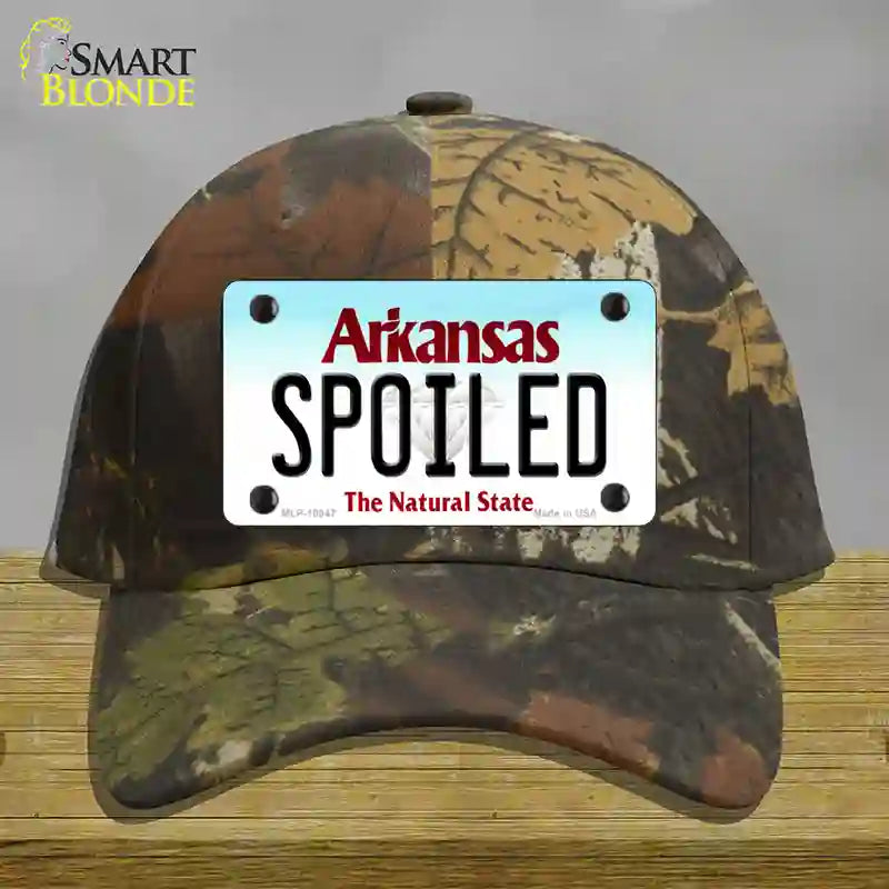 Spoiled Arkansas Novelty License Plate Hat Cotton / Camoflauge