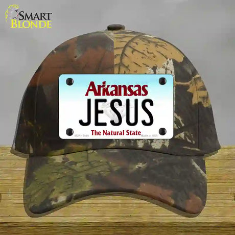 Jesus Arkansas Novelty License Plate Hat Cotton / Camoflauge