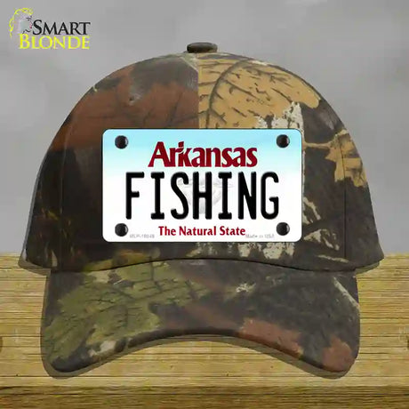 Fishing Arkansas Novelty License Plate Hat Cotton / Camoflauge