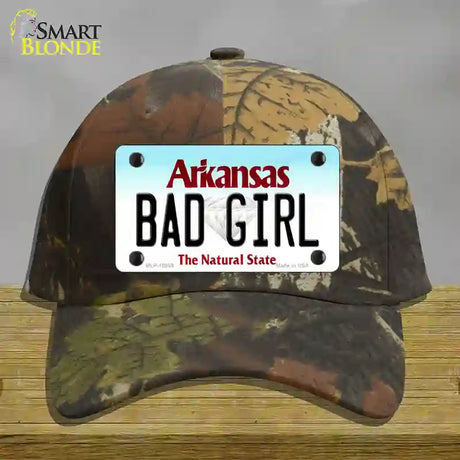 Bad Girl Arkansas Novelty License Plate Hat Cotton / Camoflauge