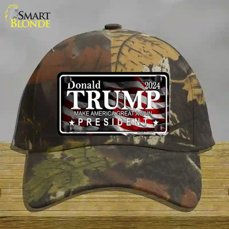 Trump 2024 Novelty License Plate Hat Cotton / Camoflauge