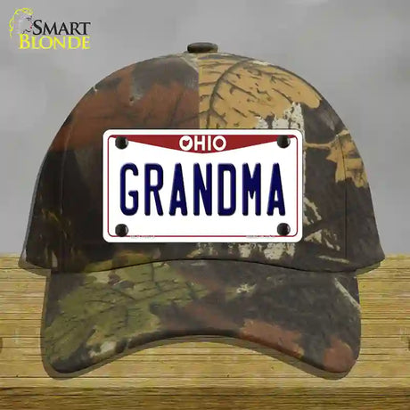 Grandma Ohio Novelty License Plate Hat Cotton / Camoflauge