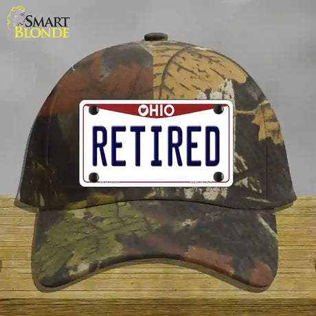 Retired Ohio Novelty License Plate Hat Cotton / Camoflauge