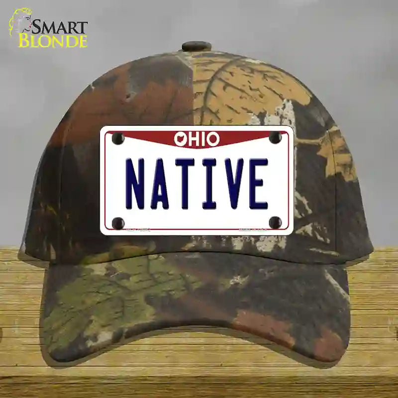 Native Ohio Novelty License Plate Hat Cotton / Camoflauge