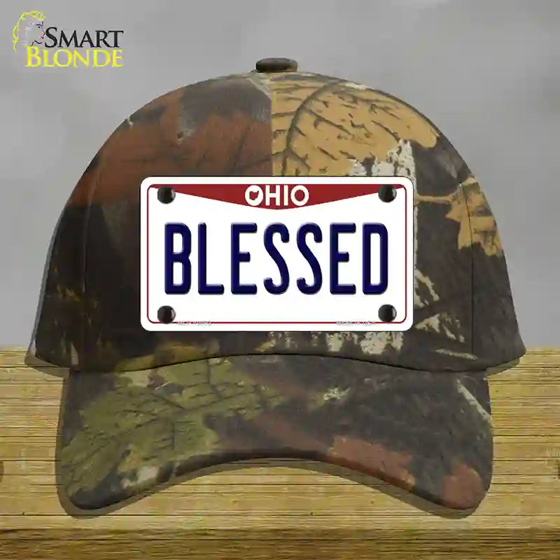 Blessed Ohio Novelty License Plate Hat Cotton / Camoflauge