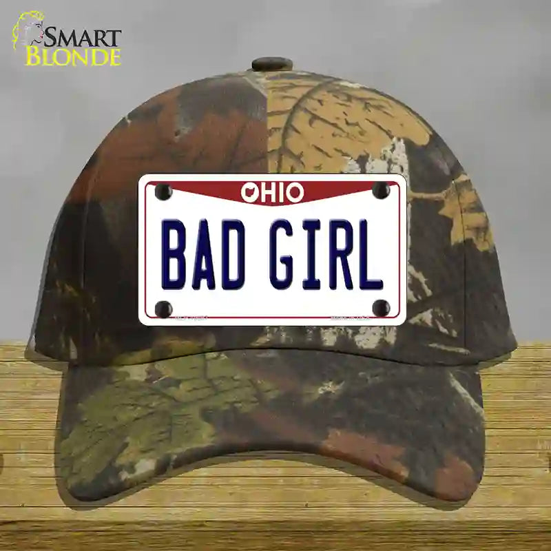 Bad Girl Ohio Novelty License Plate Hat Cotton / Camoflauge