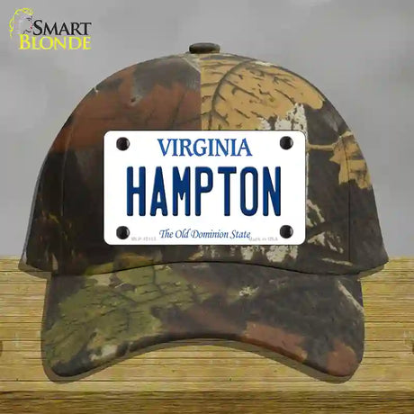 Hampton Virginia Novelty License Plate Hat Cotton / Camoflauge