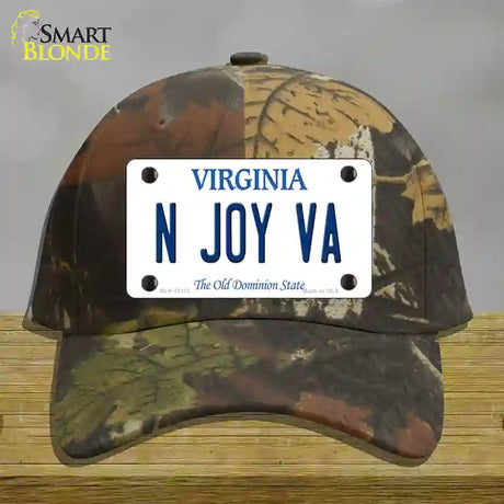 N Joy VA Virginia Novelty License Plate Hat Cotton / Camoflauge