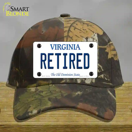 Retired Virginia Novelty License Plate Hat Cotton / Camoflauge