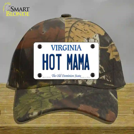 Hot Mama Virginia Novelty License Plate Hat Cotton / Camoflauge