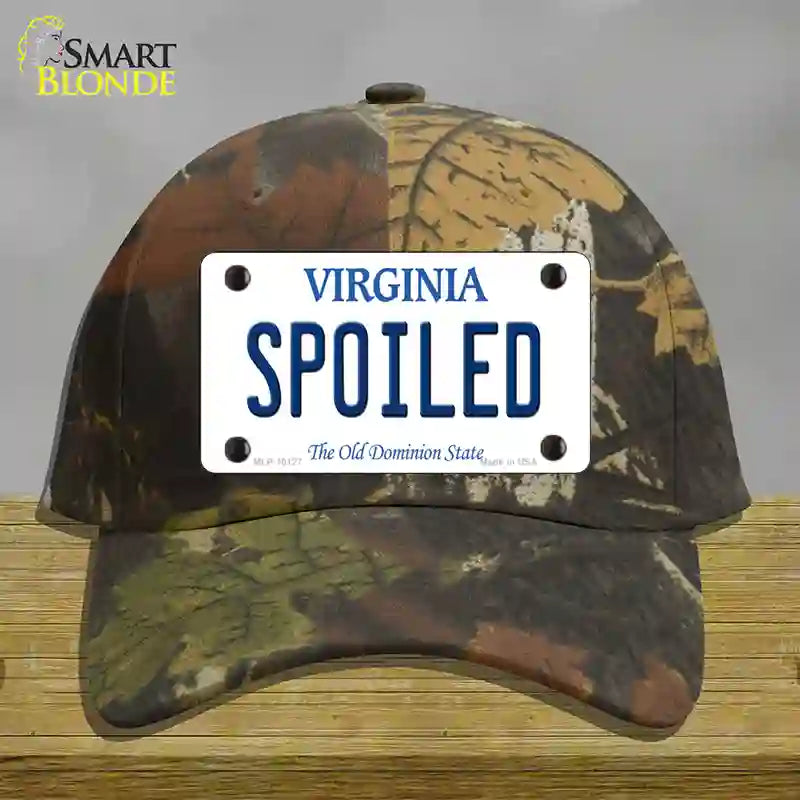 Spoiled Virginia Novelty License Plate Hat Cotton / Camoflauge