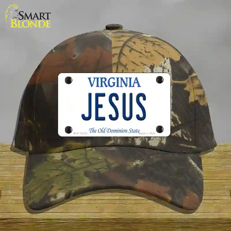 Jesus Virginia Novelty License Plate Hat Cotton / Camoflauge